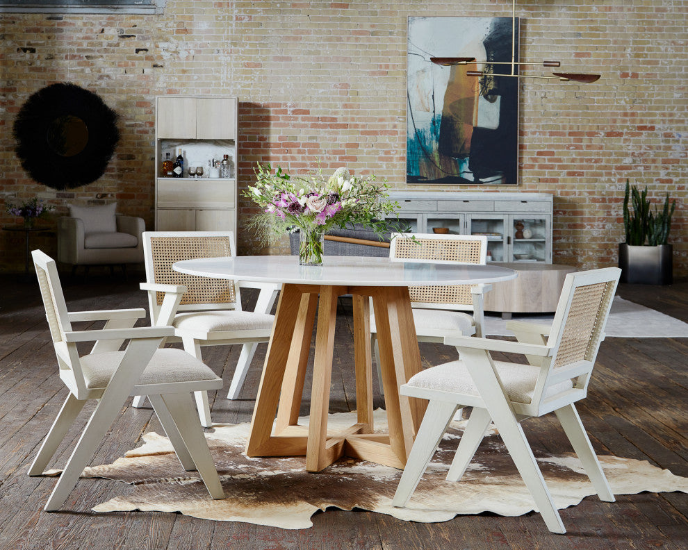 Creston Dining Table 55"-White Marble