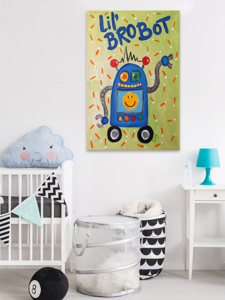 Marmont Hill, "Lil Brobot" by Nicola Joyner Painting on Wrapped Canvas, 20x30