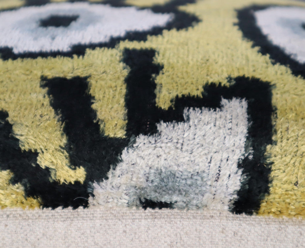 Canvello Handmade Handmade Velvet Silk Evil Eye Throw Pillow With Down Insert