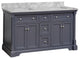 Sydney 60" Bathroom Vanity, Marine Gray, Carrara Marble, Double Sink