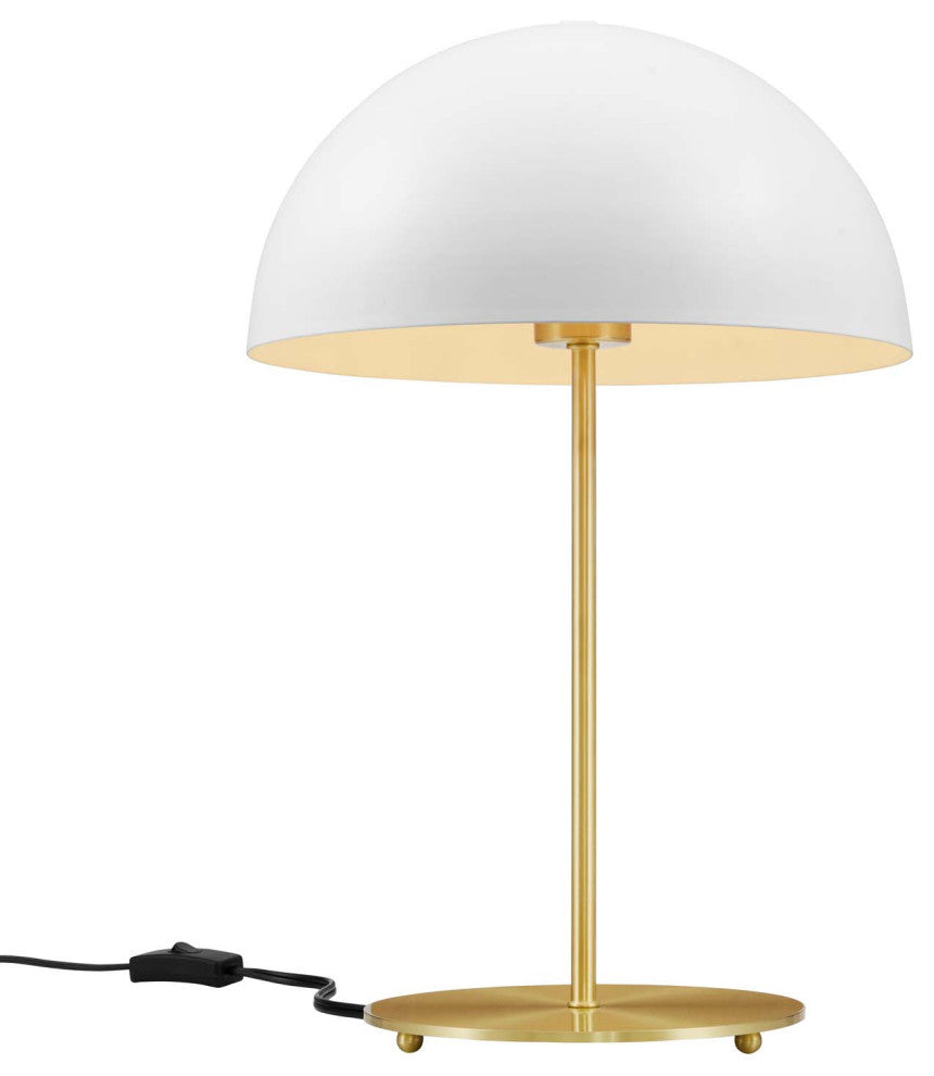 Table Lamp, White Gold, Metal, Modern, Mid Century Cafe Bistro Hospitality