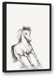 "Running Horse Sketch" Black Floating Framed Canvas, 20"x30"