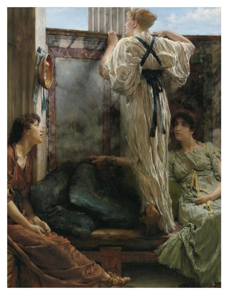 "Who Is It?, 1863" Digital Paper Print by Sir Lawrence Alma-Tadema, 14"x18"