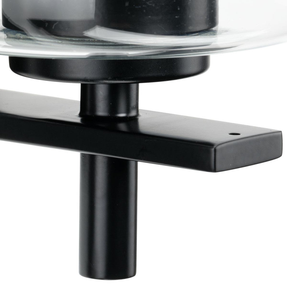 Calais 5" 1-Light Matte Black Clear Glass Bath Vanity Light