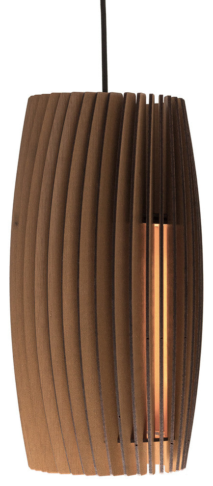 Chatan 1-light Pendant 9" diameter Modern smooth wood finish