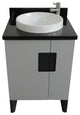 25" Single Sink Vanity, Light Gray Finish With Black Galaxy Granite