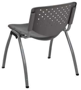 Hercules Series Capacity Plastic Stack Chair With Titanium Frame, Gray