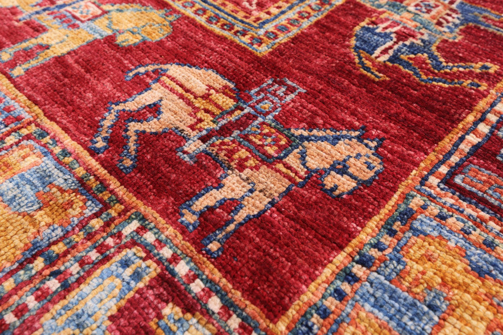 2' 7" X 4' 1" Antiqued Pazyryk Historical Design Hand-Knotted Rug Q10872