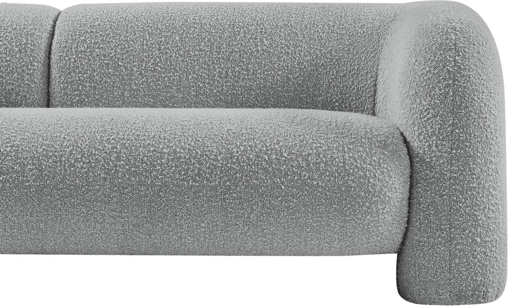 Emory Boucle Fabric Upholstered Upholstered Sofa, Grey