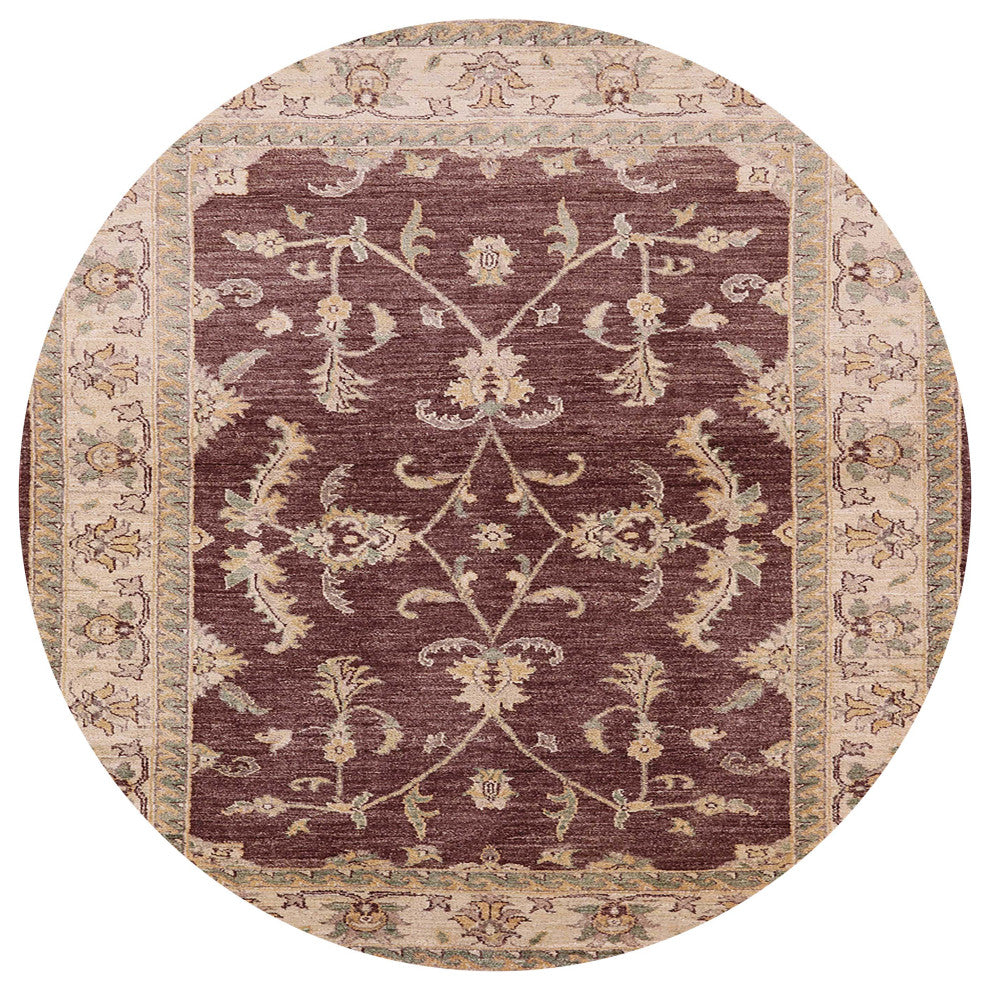 Ahgly Company Indoor Round Mid-Century Modern Area Rugs, 7' Round
