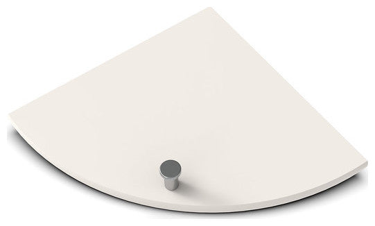 TileWare Boundless 9 inch Corner Shelf Bone Shower Bathroom, Polished Chrome Hook