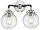 Beacon 2-Light LED Sconce, Black Polished Nickel, Glass: Clear