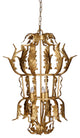 Benzara BM285187 Luxury Grade 3 Light Chandelier, Acanthus Leaf, Gold Finish