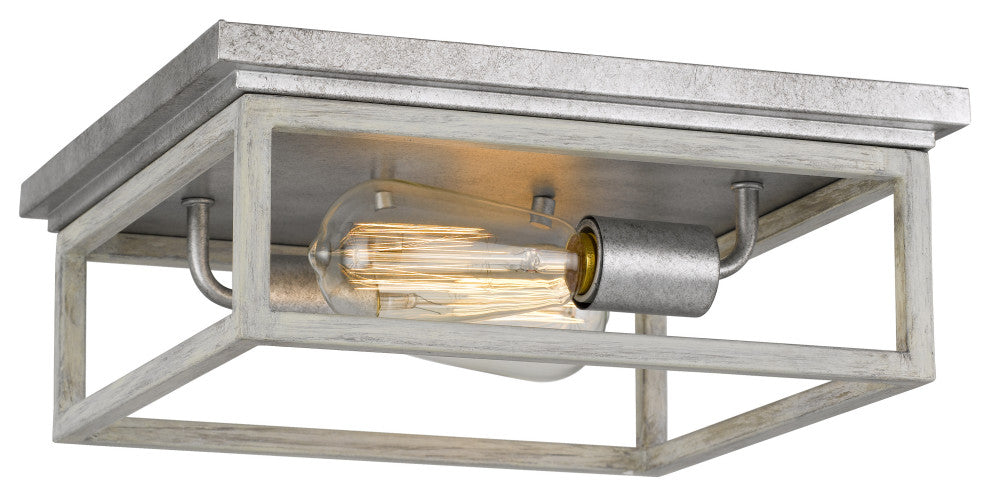 Weston  2-Light Galvanized Ocala Oak Flush Mount 12.63"x12.63"x4.75"