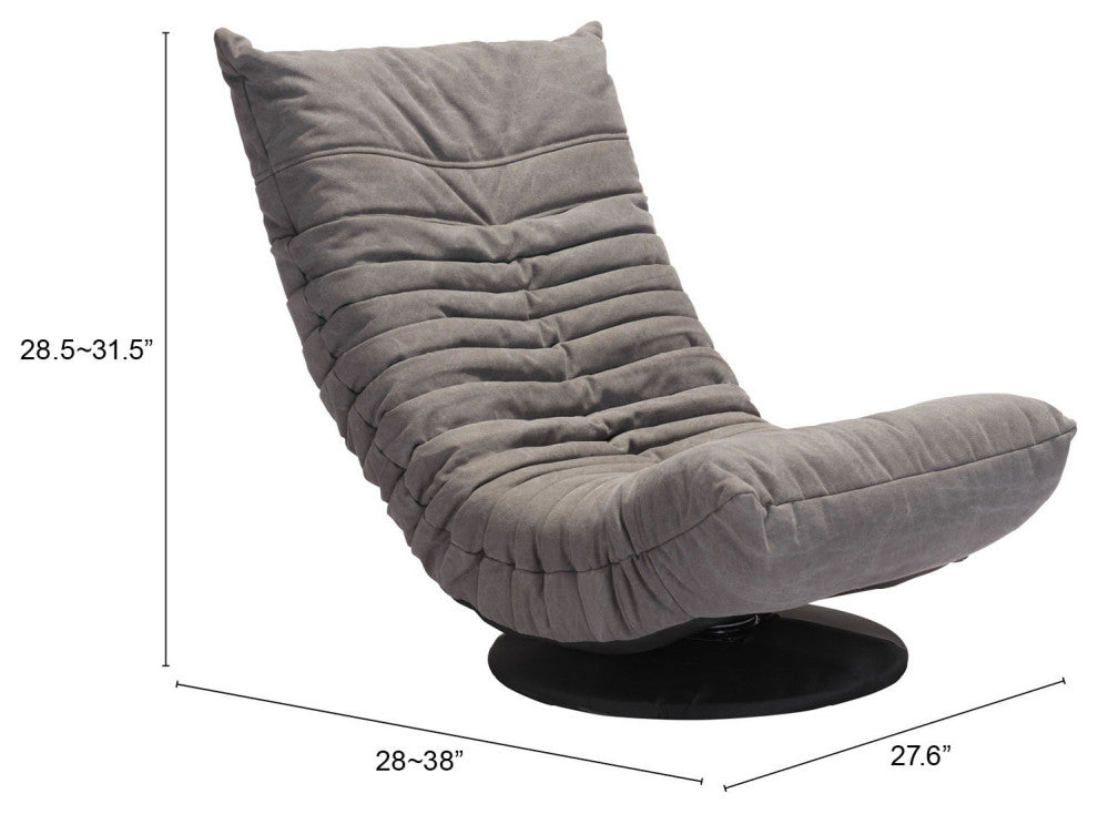 Down Low Swivel Chair Gray