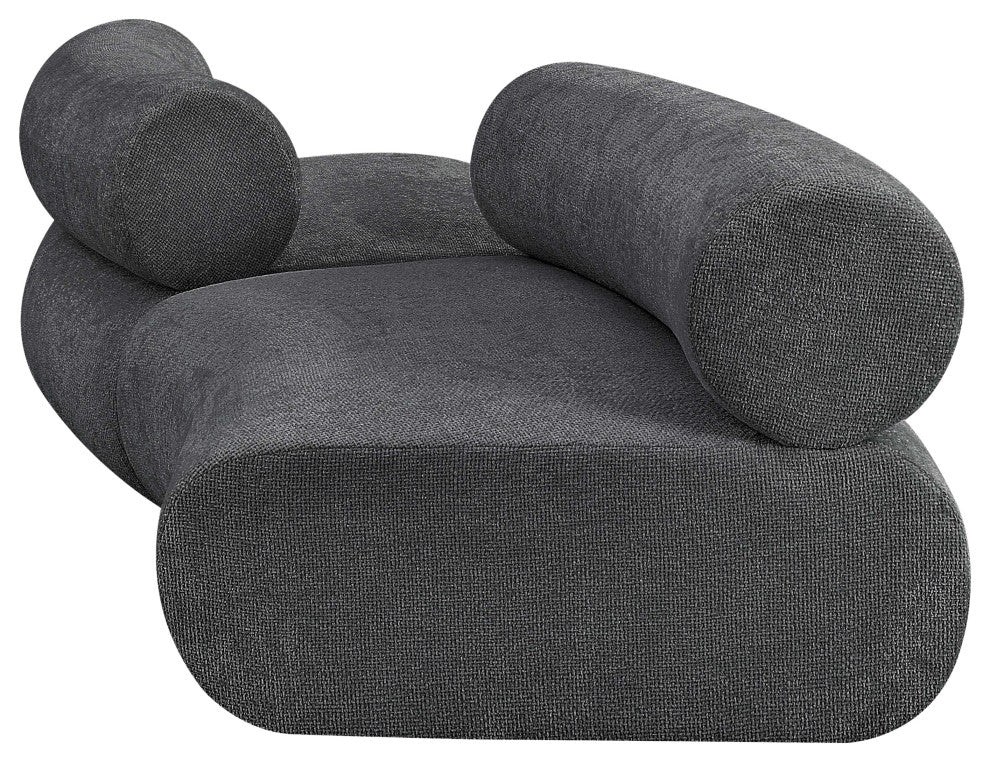 Bale Cream Chenille Fabric Modular Sofa, Gray, 2-Piece, S-Shaped