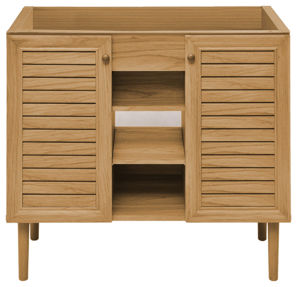 Bron 36" Bathroom Vanity, Oak- Cabinet Only