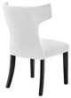 Side Dining Chair, Rivet Nailhead, White, Fabric, Modern