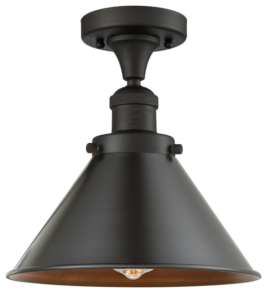 Briarcliff Semi-Flush Mount, Oil Rubbed Bronze, Shade: Oil Rubbed Bronze