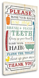 "Bathroom Rules" By Jennifer Pugh, Giclee Print on Gallery Wrap Canvas
