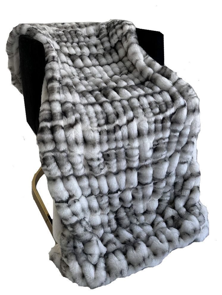 Plutus Off White Sherpa Faux Fur Luxury Throw Blanket, Throw 60"W x 96"L