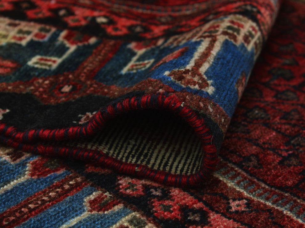 Semi Antique Dailyn Red/Navy Runner, 4'6x8'9