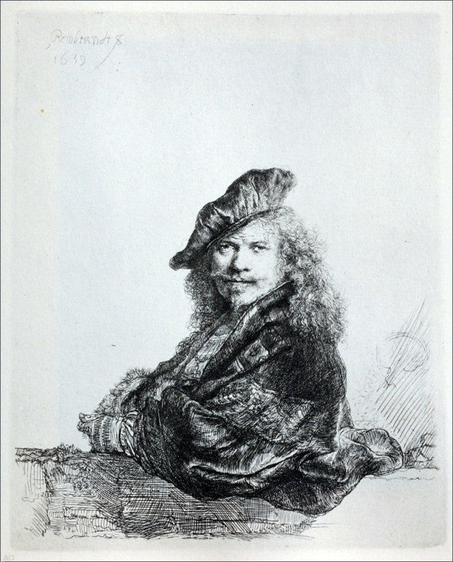 Rembrandt Van Rijn Rembrandt Leaning on a Stone Sill Wall Decal