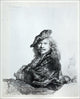 Rembrandt Van Rijn Rembrandt Leaning on a Stone Sill Wall Decal