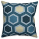 C Blue Hexagon Monogram Spun Poly Pillow, 18x18