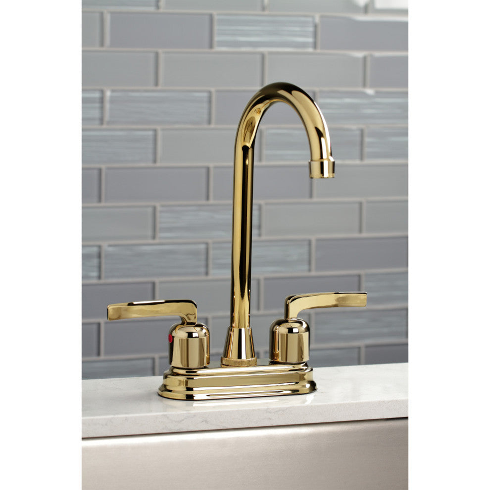 Kingston Brass KB8492EFL Centurion Bar Faucet, Polished Brass