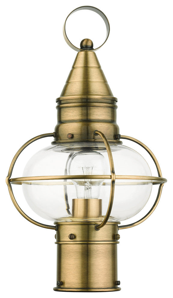 Antique Brass Nautical, Farmhouse, Bohemian, Colonial, Outdoor Post Top Lantern