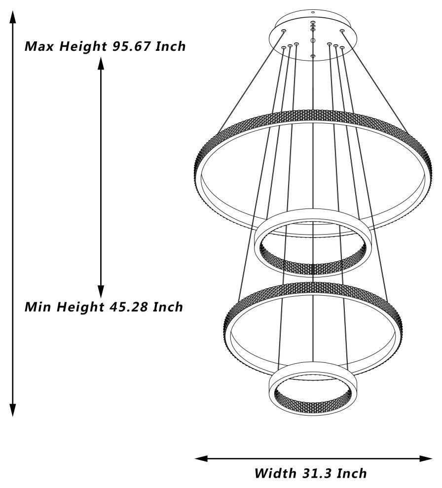 4-Light Unique LED Chandelier