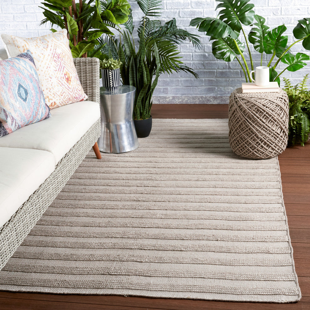 Jaipur Living Miradero Indoor/ Outdoor Striped Area Rug, Light Gray, 5'x8'
