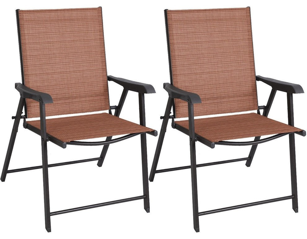 Modern Patio Folding Chairs With Durable Steel Frame