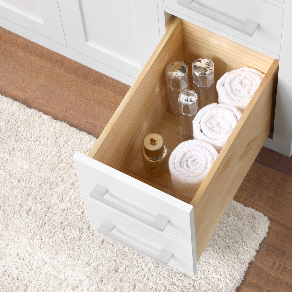 OVE Decors Athea 36" Vanity, Black Hardware, Power Bar, White