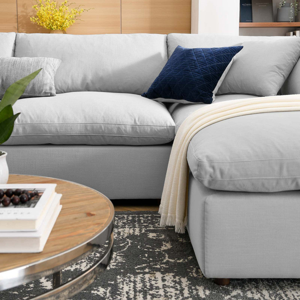Modular Sectional Deep Sofa Set, Gray, Fabric, Modern, Lounge Hospitality