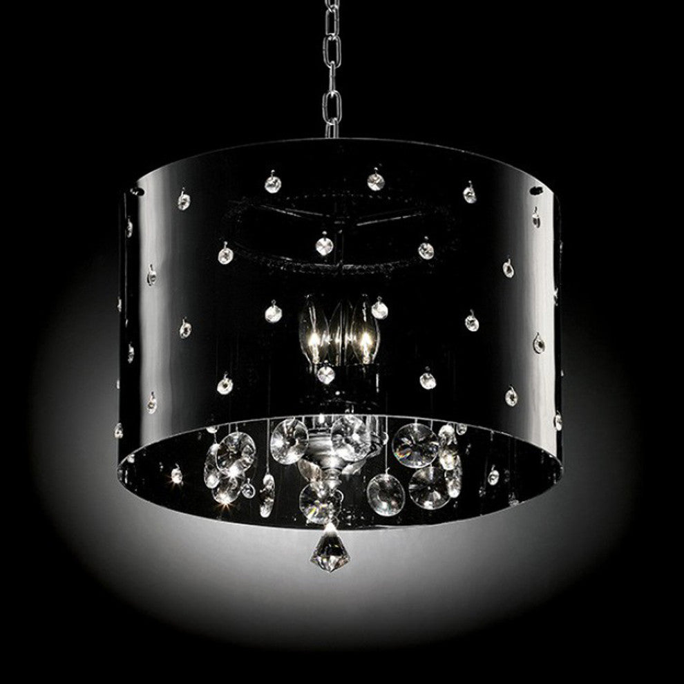 Bronte Contemporary Ceiling Lamp, Black & Chrome