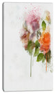 Pink and Orange Roses on White, Modern Forest Canvas Art, 16"x32"