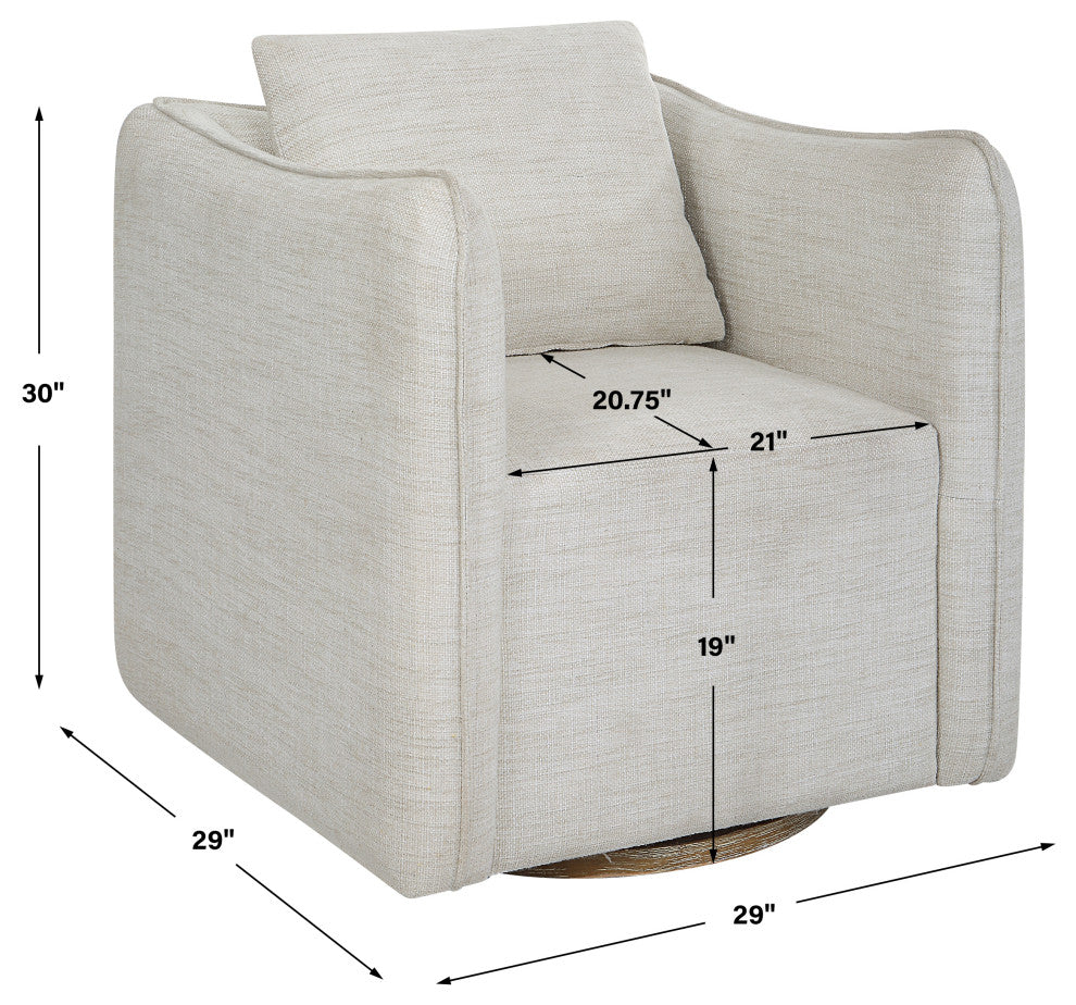 Uttermost Corben White Swivel Armchair