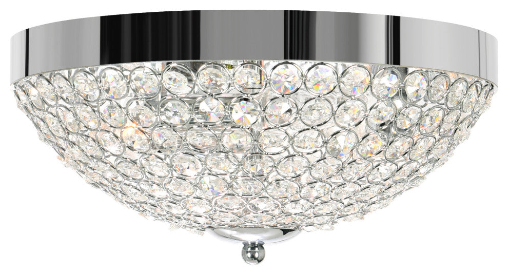 Globe 3 Light Bowl Flush Mount With Chrome Finish