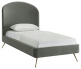 TOV Furniture Vivi Grey Velvet Bed in Twin