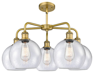 Athens 5-Light 26" Stem Chandelier, Brushed Brass, Seedy