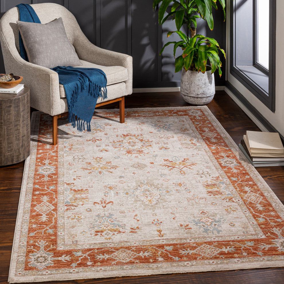 Avant Garde AVT-2312 Traditional Rust/Orange 7'10" Round Area Rug