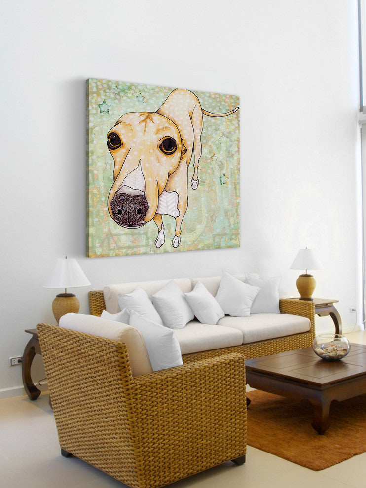 "Greyhound Pop Art" Painting Print on Wrapped Canvas