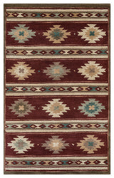 Southwest SU2012 Burgundy Southwest/Tribal Area Rug, Rectangular 8'x10'