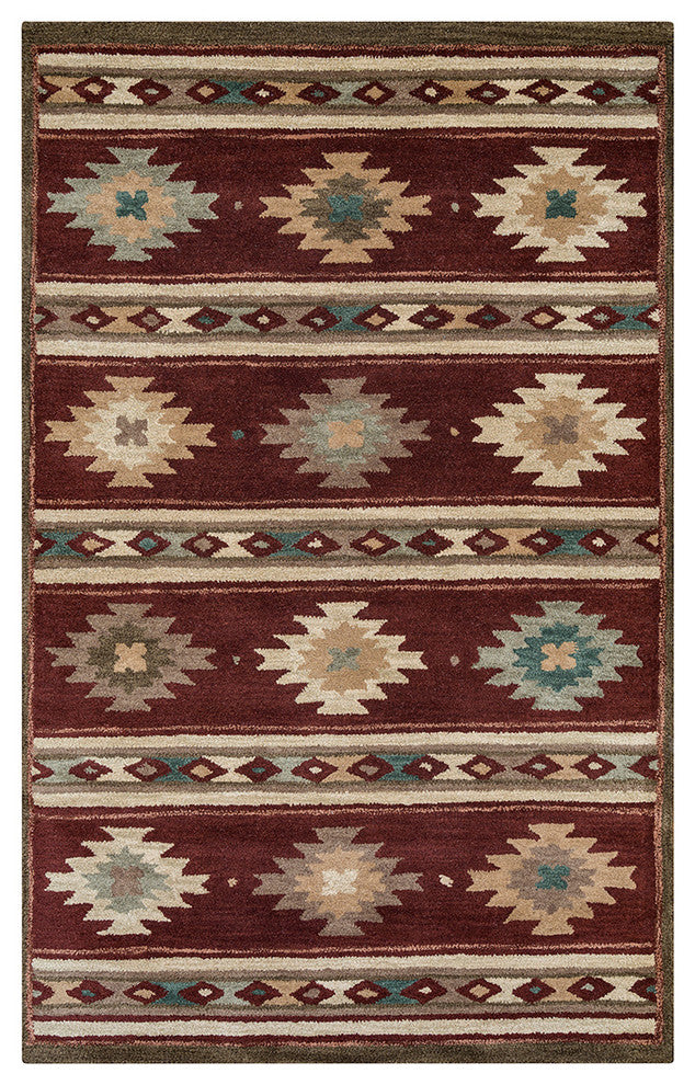 Southwest SU2012 Burgundy Southwest/Tribal Area Rug, Rectangular 8'x10'
