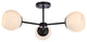Brooke 26" Flush Mount, Black With White Shade