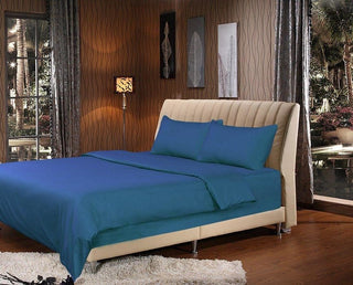 Solid Color Super Soft Luxury Duvet Cover Set, Ocean Blue, Queen