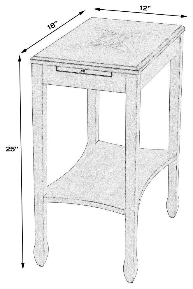 Gilbert Side Table, Black Licorice, Beige