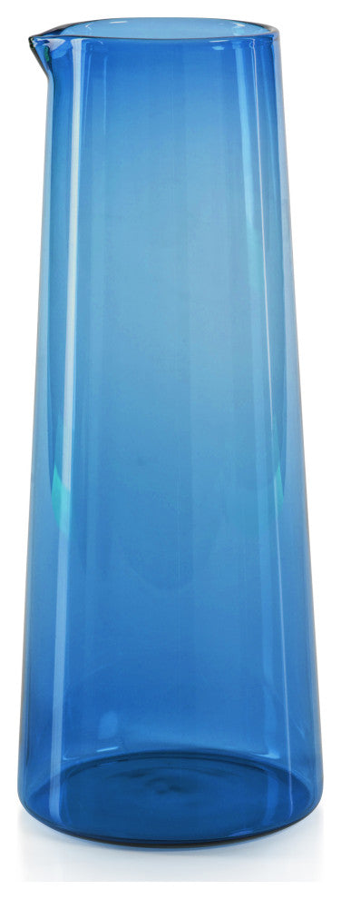 Lorient Glass Pitcher, Light Cobalt Blue